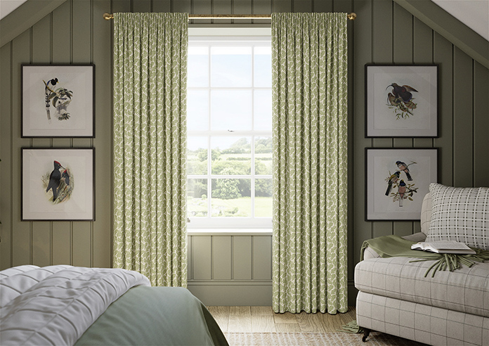 Land & Shore Oak Leaf, Green - Made to Measure Curtains - Image 3